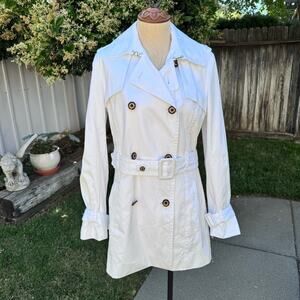 Banana Republic Factory Women's White Classic Trench Coat Size Medium